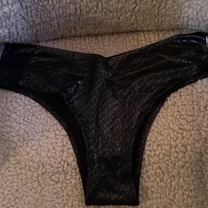 SKIMS Metallic Black Sheer Cheeky Panties